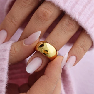 Ženski pozlačen prstan iz kirurškega jekla