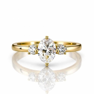 Eleganten prstan z velikim cirkonom