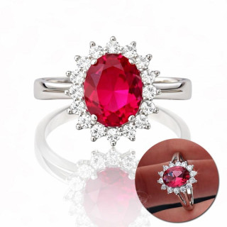 Ženski pozlačen prstan s cirkoni