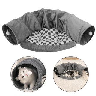 Igralni tunel s cofki in ležiščem za mačke