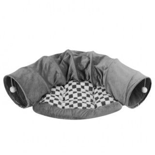 Igralni tunel s cofki in ležiščem za mačke