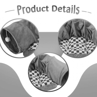 Igralni tunel s cofki in ležiščem za mačke