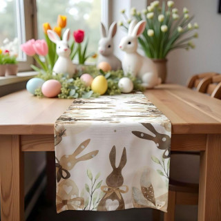 Velikonočni prt iz lana - 180 x 33 cm