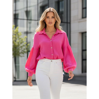 Ženska fuksija muslin srajca DY0475