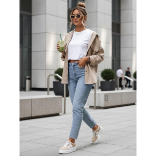 Ženske modre kavbojke mom fit UY2891