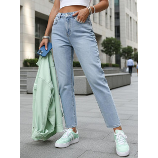 Ženske svetlo modre kavbojke mom fit UY2895