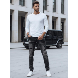 Moške črne kavbojke z luknjami UX4247