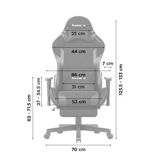 Huzaro črni igralni stol z naslonom za noge FORCE 5.7 BLACK