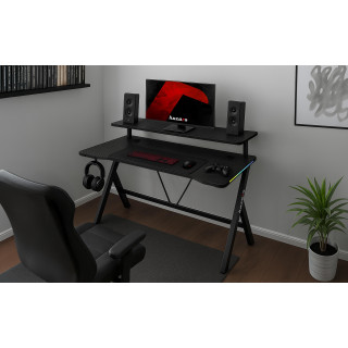 Črna igralna miza Huzaro z RGB osvetlitvijo ozadja HERO 1.9 RGB 120 CM