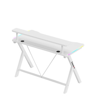 Huzaro bela igralna miza z RGB osvetlitvijo ozadja HERO 1.9 RGB WHITE 120 CM