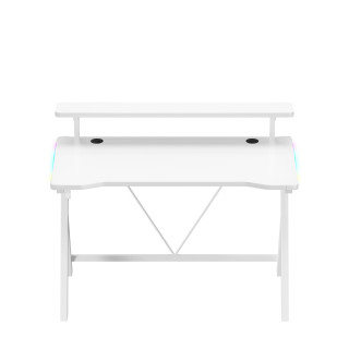 Huzaro bela igralna miza z RGB osvetlitvijo ozadja HERO 1.9 RGB WHITE 120 CM