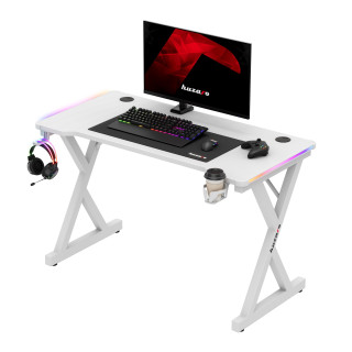 Bela igralna miza Huzaro z RGB osvetlitvijo ozadja HERO 2.3 RGB WHITE