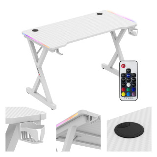 Bela igralna miza Huzaro z RGB osvetlitvijo ozadja HERO 2.3 RGB WHITE