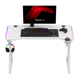 Bela igralna miza Huzaro z RGB osvetlitvijo ozadja HERO 2.3 RGB WHITE