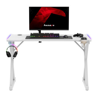 Bela igralna miza Huzaro z RGB osvetlitvijo ozadja HERO 2.3 RGB WHITE