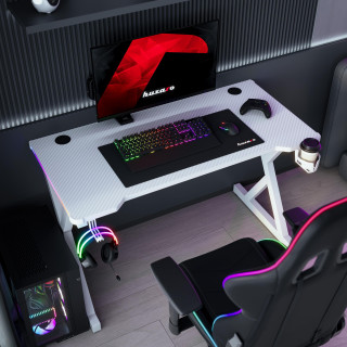 Bela igralna miza Huzaro z RGB osvetlitvijo ozadja HERO 2.3 RGB WHITE