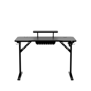 Črna računalniška miza s polico LEADER 5.1 BLACK