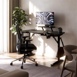 Črna računalniška miza s polico LEADER 5.1 BLACK