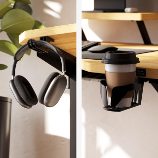 Hrastova računalniška miza s polico LEADER 5.1 HRAST