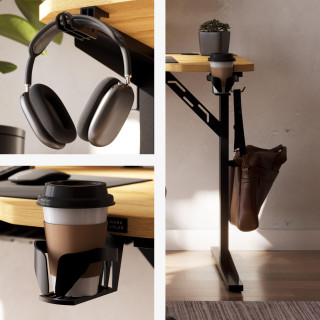 Hrastova računalniška miza s polico LEADER 5.1 HRAST