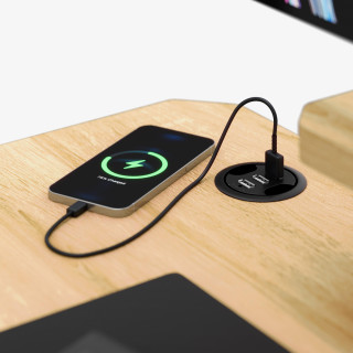 Hrastova računalniška miza s polico LEADER 5.1 HRAST