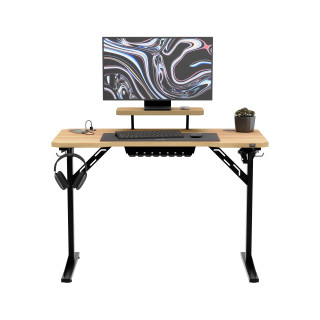 Hrastova računalniška miza s polico LEADER 5.1 HRAST