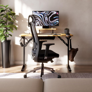 Hrastova računalniška miza s polico LEADER 5.1 HRAST