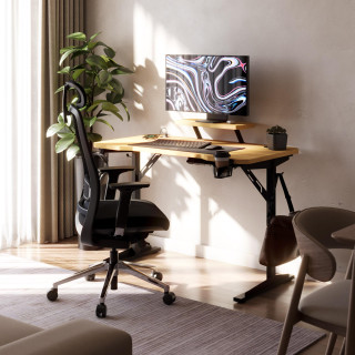 Hrastova računalniška miza s polico LEADER 5.1 HRAST