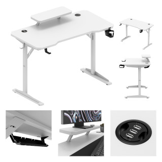 Bela računalniška miza s polico LEADER 5.1 WHITE