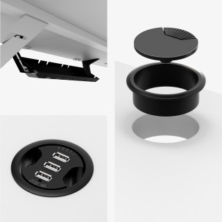 Bela računalniška miza s polico LEADER 5.1 WHITE