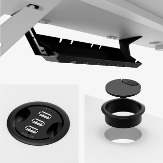 Bela računalniška miza s polico LEADER 5.1 WHITE