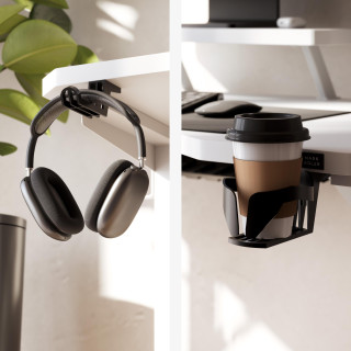 Bela računalniška miza s polico LEADER 5.1 WHITE