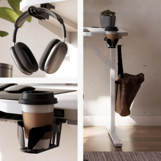 Bela računalniška miza s polico LEADER 5.1 WHITE