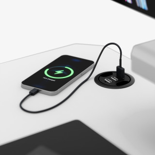 Bela računalniška miza s polico LEADER 5.1 WHITE