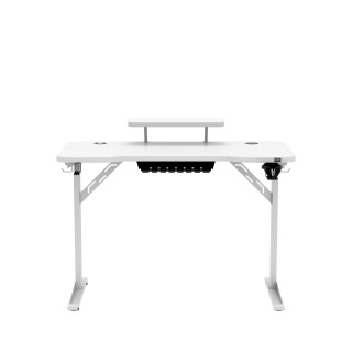 Bela računalniška miza s polico LEADER 5.1 WHITE