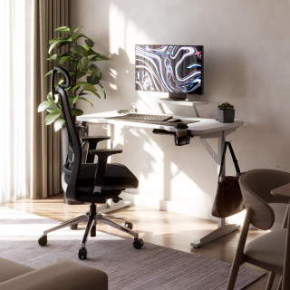 Bela računalniška miza s polico LEADER 5.1 WHITE