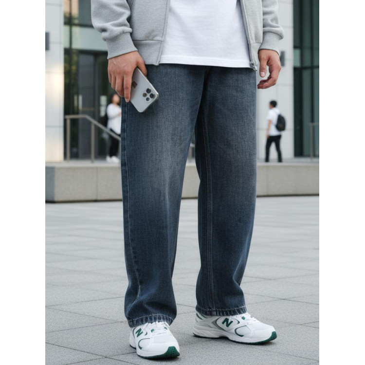 Temno modre moške široke kavbojke UX4480