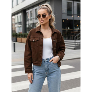 Rjava ženska jeans jakna TY5343