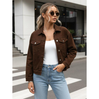 Rjava ženska jeans jakna TY5343