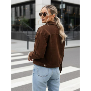 Rjava ženska jeans jakna TY5343