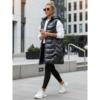 Temno siv prešit ženski telovnik TY5338