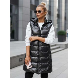 Temno siv prešit ženski telovnik TY5338