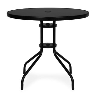 Okrogla črna vrtna miza - 80 cm