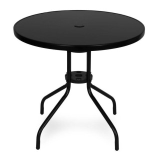 Okrogla črna vrtna miza - 80 cm