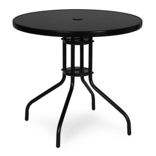 Okrogla črna vrtna miza - 80 cm