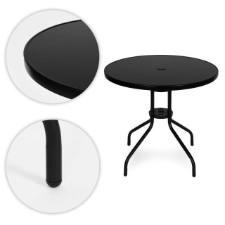 Okrogla črna vrtna miza - 80 cm