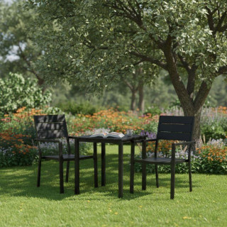 Komplet dveh črnih vrtnih stolov