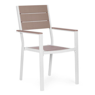 Komplet dveh bež in belih vrtnih stolov