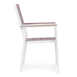 Komplet dveh bež in belih vrtnih stolov