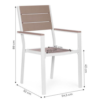 Komplet dveh bež in belih vrtnih stolov